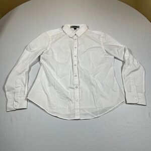 Cintas Button Down Shirt Women Small White Long Sleeve Workwear 102108-92
